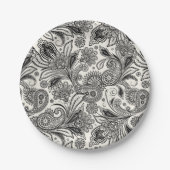 Assiettes En Carton Noir et blanc (Devant)