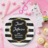 Assiettes En Carton Noir et blanc (Fête)