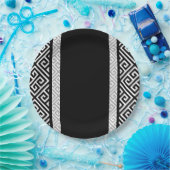 Assiettes En Carton Noir et blanc (Fête)