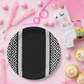 Assiettes En Carton Noir et blanc (Fête)