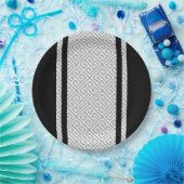 Assiettes En Carton Noir et blanc (Fête)