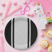 Assiettes En Carton Noir et blanc (Fête)