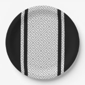 Assiettes En Carton Noir et blanc (Devant)