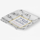 Assiettes En Carton Noir et blanc Note Musicien Anniversaire (Angulaire)