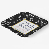 Assiettes En Carton Noir et blanc Note Musicien Anniversaire (Angulaire)