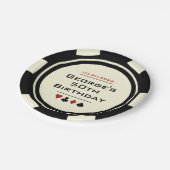 Assiettes En Carton Noir et blanc Poker Chip Casino Thème Anniversaire (Angle)