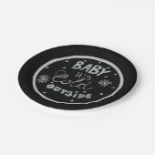 Assiettes En Carton Noir et blanc unique Joyeux Noël peint (Angle)