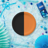 Assiettes En Carton Noir et orange (Fête)