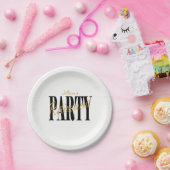 Assiettes En Carton Noir et plats de partie de retraite d'or (Fête)