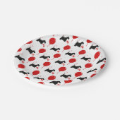 Assiettes En Carton Noir et rouge de partie de Scottie (Angle)