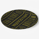 Assiettes En Carton Noir et style d'Africain d'or (Angle)