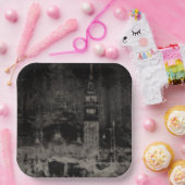 Assiettes En Carton Noir et Taupe en survol Skyline Venise Italie (Fête)