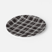 Assiettes En Carton Noir Fenêtre Plaid Grid Stripes Design Motif (Angle)