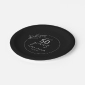 Assiettes En Carton Noir minimum 50 ans mariage anniversaire (Angle)