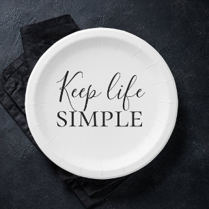 Assiettes En Carton Noir moderne Conserver la vie Simple Citation