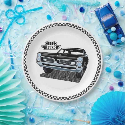 Assiettes En Carton Noir Pontiac GTO 1967 (Fête)