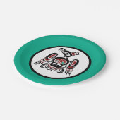 Assiettes En Carton Noir rouge autochtone Kaigani Thunderbird (Angle)