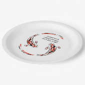 Assiettes En Carton Noir & Rouge Japonais Poisson Koi Mariage artistiq (Angle)