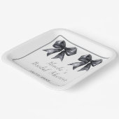 Assiettes En Carton Noir Ruban Coquette Mariage (Angulaire)