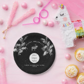 Assiettes En Carton Noir Rustique Blanc Vacances Affaires Logo Noël (Fête)