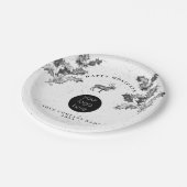 Assiettes En Carton Noir Rustique Blanc Vacances Affaires Logo Noël (Angle)