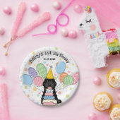 Assiettes En Carton Noir Tuxedo Cockapoo Cavapoo Chien Anniversaire (Fête)