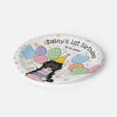 Assiettes En Carton Noir Tuxedo Cockapoo Cavapoo Chien Anniversaire (Angle)