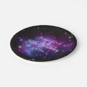 Assiettes En Carton Noir violet et blanc Galaxie Céleste Anniversaire (Angle)