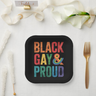 Assiettes En Carton Noirs gays et fiers LGBTQ Noirs queer