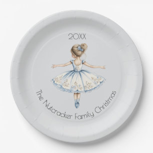 Assiettes En Carton Noisette de Noël Ballerina Aquarelle