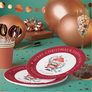 Assiettes En Carton Noisette de Noël composition papier frontière roug