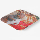 Assiettes En Carton Noix de Noël d'écureuil mignonnes (Angulaire)