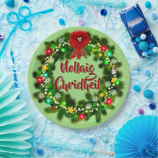 Assiettes En Carton Nollaig Chridheil Noël écossais 9" (Fête)