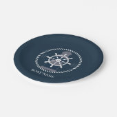 Assiettes En Carton Nom de bateau nautique personnalisé (Angle)