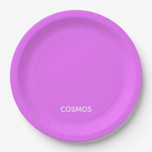 Assiettes En Carton Nom de couleur pourpre cosmos (Devant)