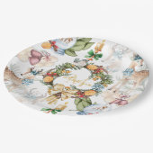 Assiettes En Carton Nom de famille de Noël de l'aquarelle (Angle)