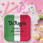 Assiettes En Carton Nom de famille italien personnalisé Réunion (Fête)