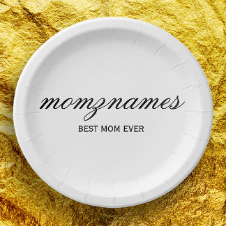 Assiettes En Carton Nom de la calligraphie personnalisée de la meilleu