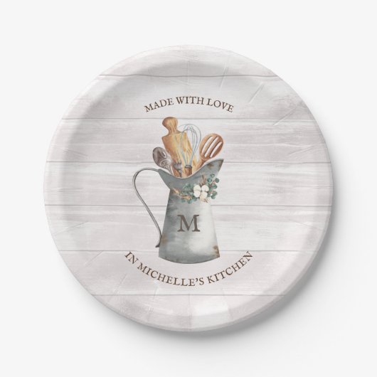 Assiettes En Carton Nom de la ferme rustique (Devant)