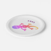 Assiettes En Carton Nom de la fête d'anniversaire de Cube Rainbow Liza (Angle)