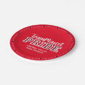 Assiettes En Carton Nom de la mascotte Red School Pride (Angle)