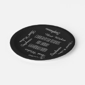 Assiettes En Carton Nom de la partie de diplôme Noir n Blanc Simple (Angle)