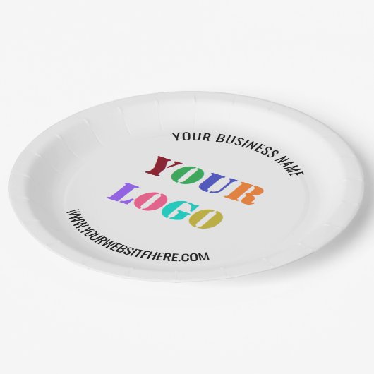 Assiettes En Carton Nom de logo personnalisé Site Web Promotionnel Per (Angle)