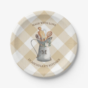 Assiettes En Carton Nom de monogramme de ferme
