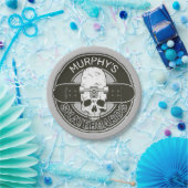 Assiettes En Carton NOM DE Patinage Personnalisé Skull Skateboard Skat (Fête)