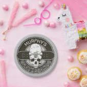 Assiettes En Carton NOM DE Patinage Personnalisé Skull Skateboard Skat (Fête)