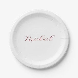 Assiettes En Carton Nom d'écriture professionnelle minimaliste moderne