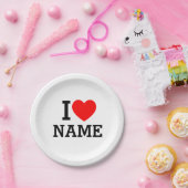 Assiettes En Carton Nom du coeur (Fête)