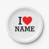 Assiettes En Carton Nom du coeur (Devant)