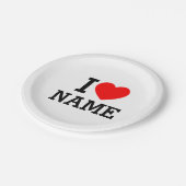 Assiettes En Carton Nom du coeur (Angle)